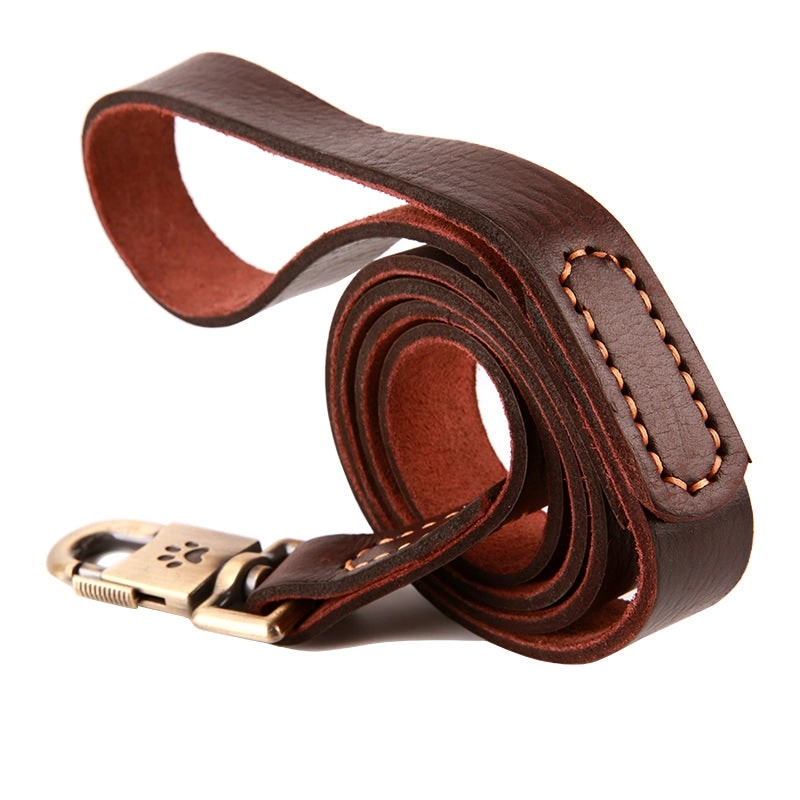 Top Quality Handmade Genuine Leather Dog Leash Lead 130cm x 2.5cm