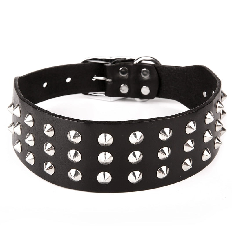 Top Quality Handmade Genuine Leather Studded Dog Collar S M L