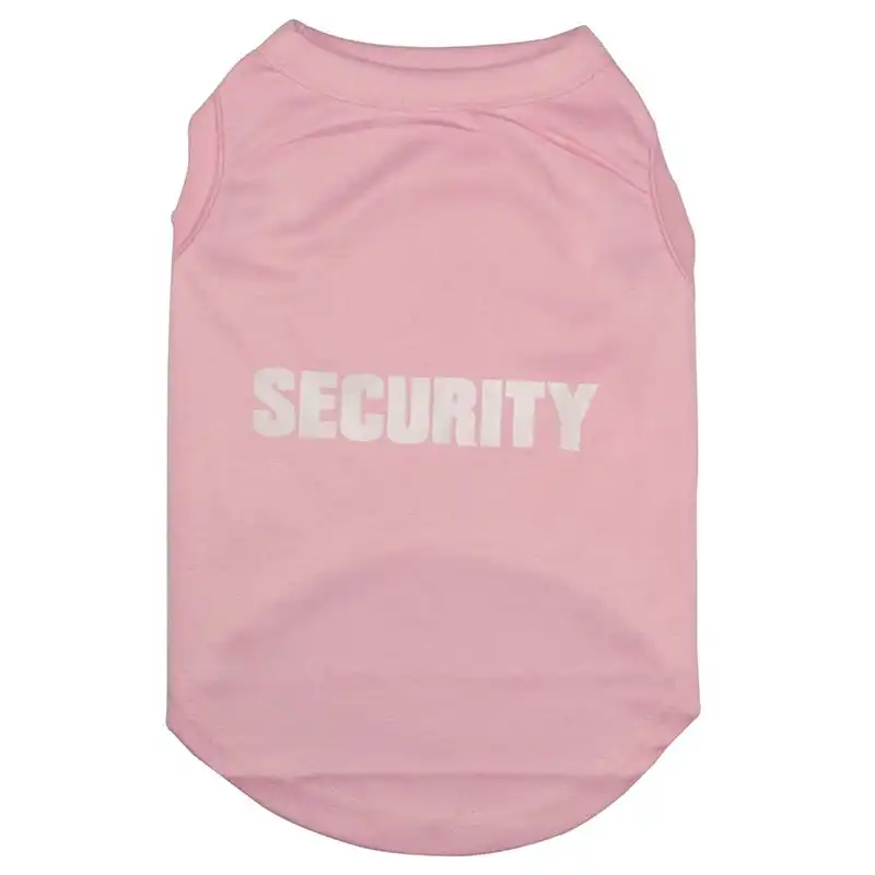 Premium Cotton Dog T-shirt singlet vest Security Print Pink M L XL