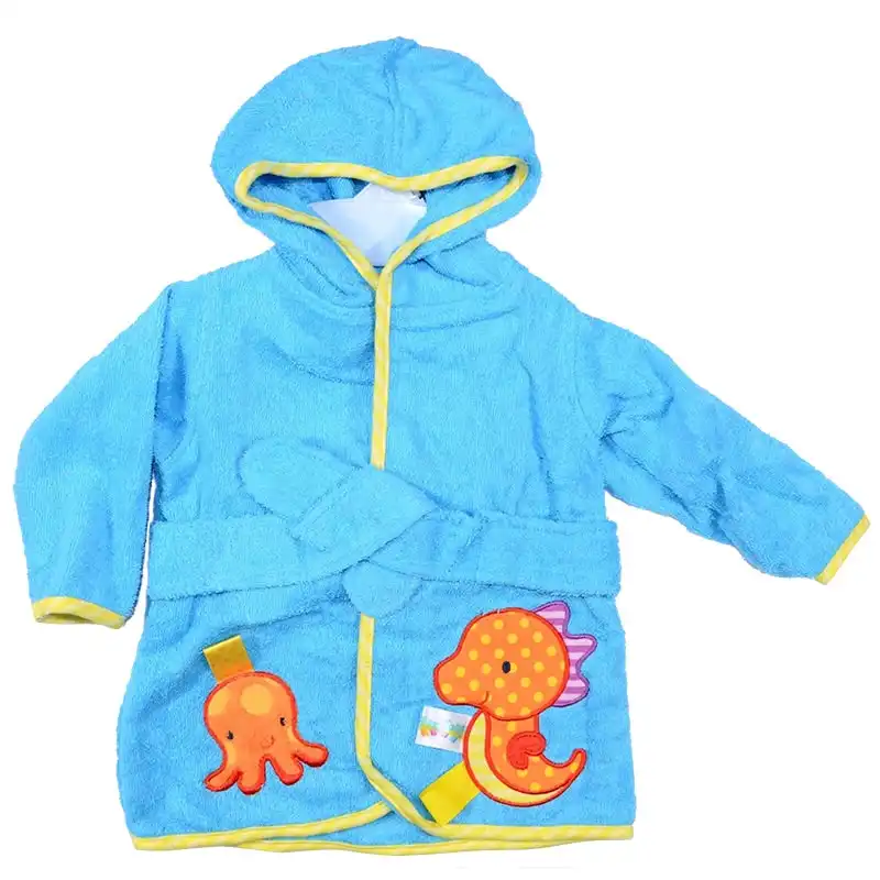 Baby Boy Hooded Terry Towel Dinosaur Baby Bath Robe 0-9 month