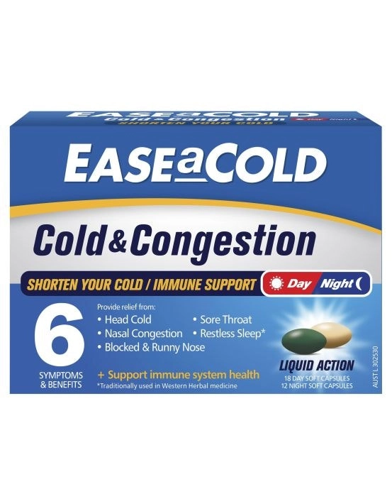 Ease a Cold Cold & Congestion Day & Night 30 Capsules