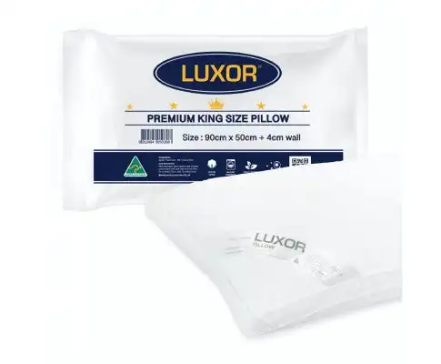 Luxor Australian Made Hotel King Size Pillow with 4cm Wall Single Pack