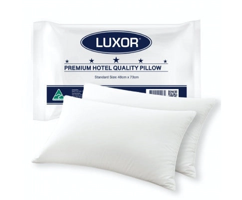 Luxor Australian Made Hotel Quality Pillow Standard Size Twin Pack