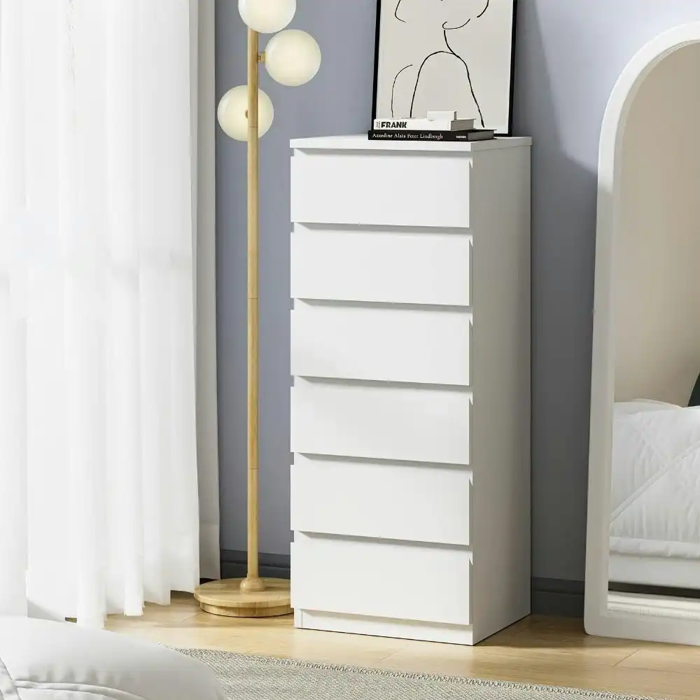 TEE 6 Chest of Drawers Lowboy Handle-Free White