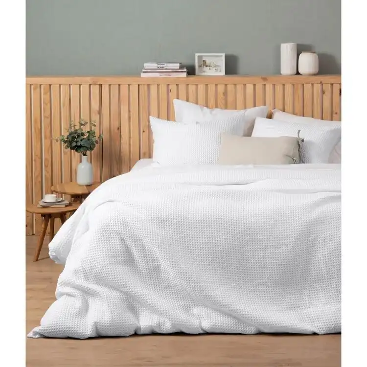 Odyssey Living Florida Keys Waffle Quilt Cover Set - White