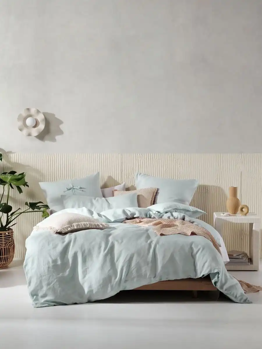 Linen House Nimes Sky Linen Quilt Cover Set