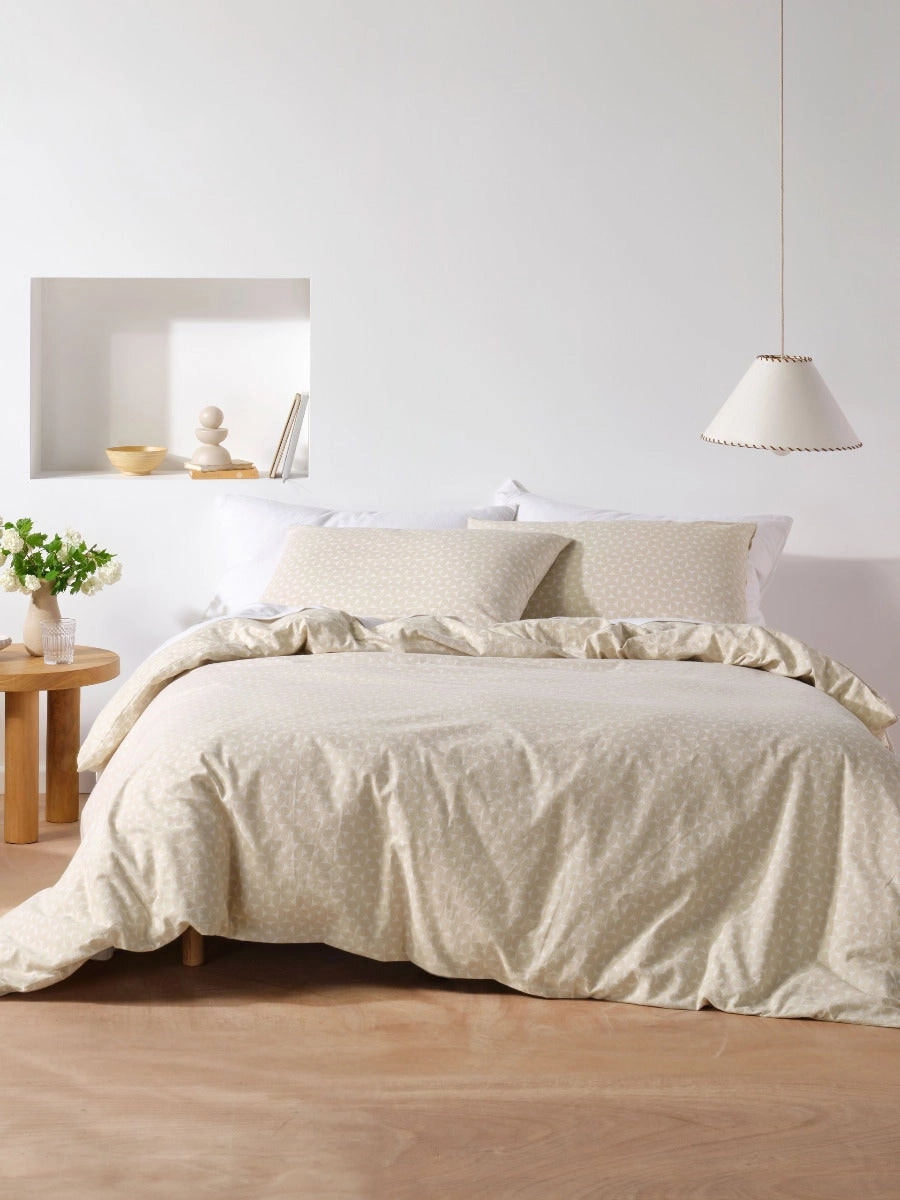 Linen House Flannelette Quilt Cover Set   Tyra Taupe