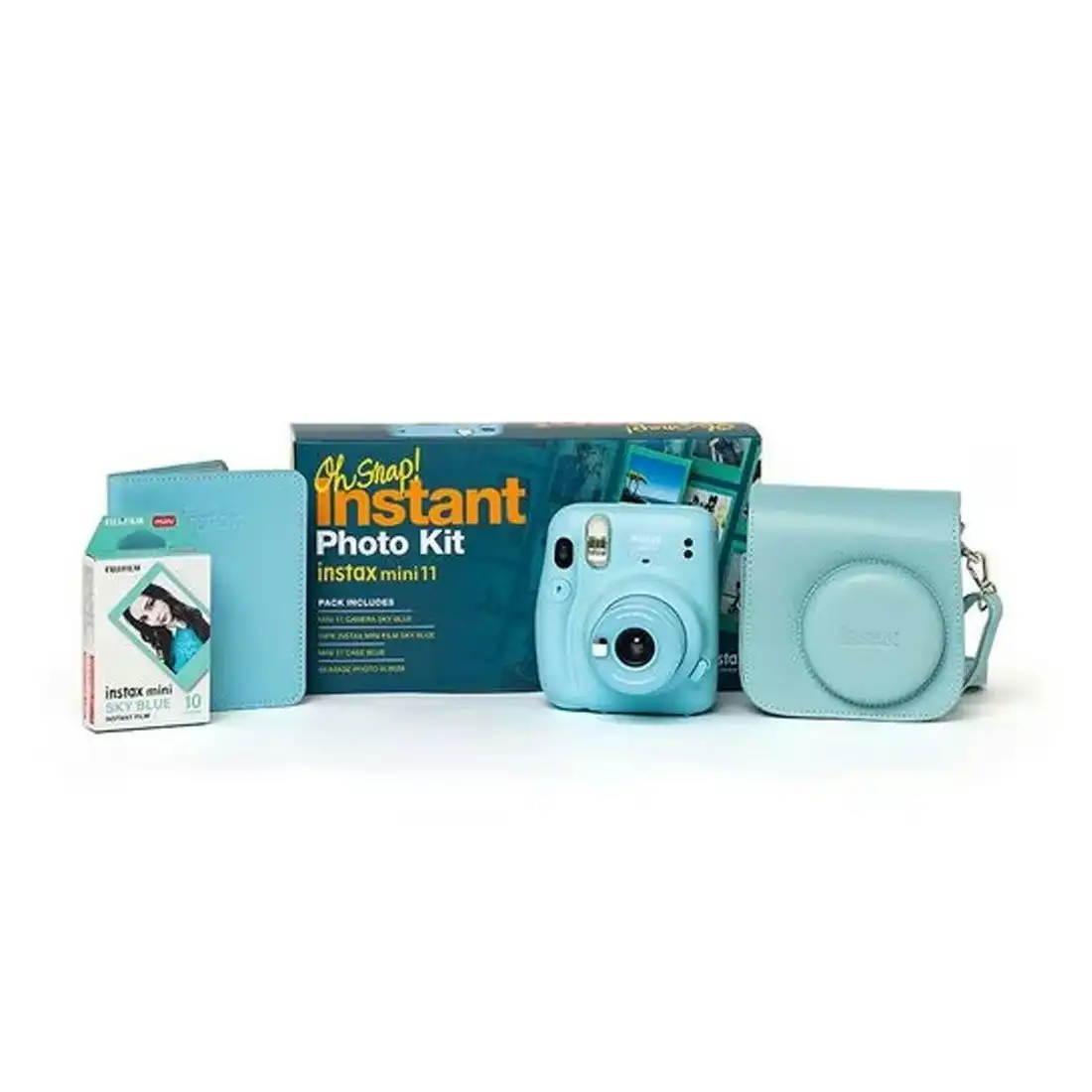 Fujifilm Instax Mini 11 Instant Camera Photo Kit - Blue