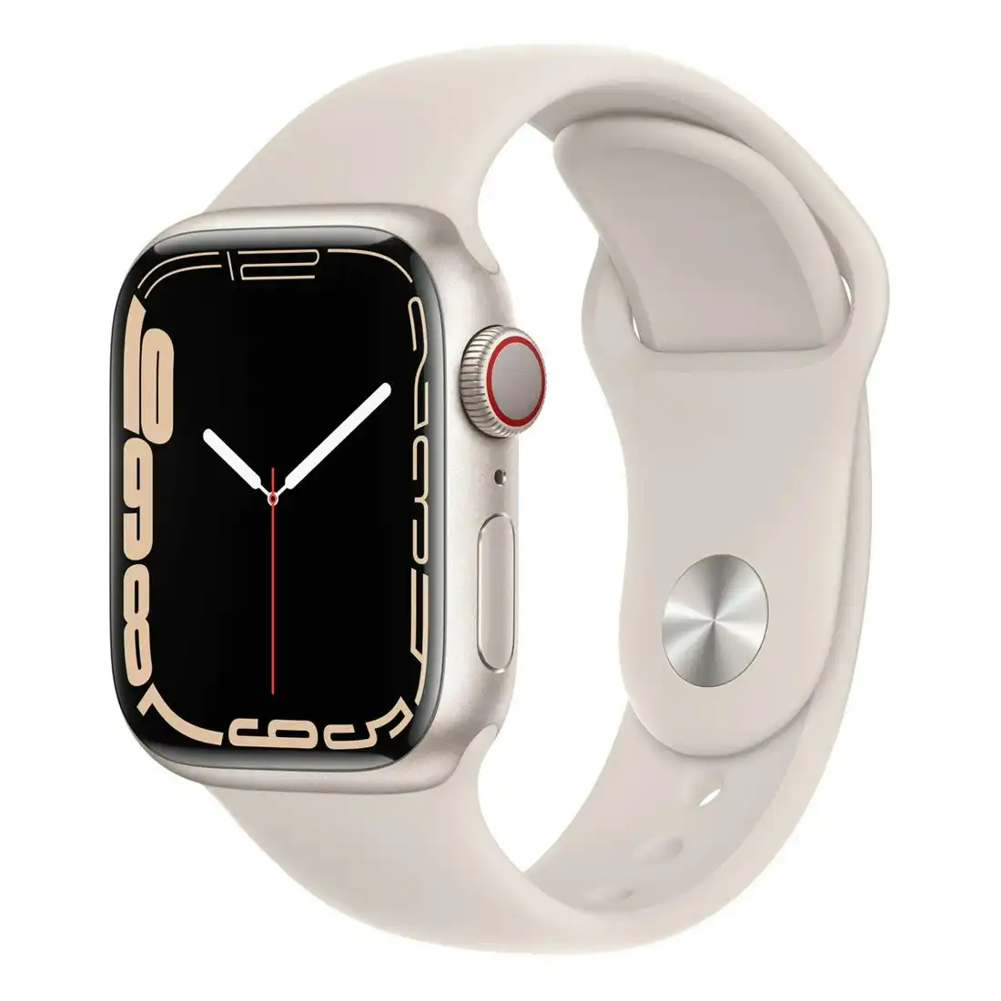 Apple Watch Series 7 45mm Cellular Starlight Aluminium Case w/ Starlight Sport Band [Refurbished] - Excellent