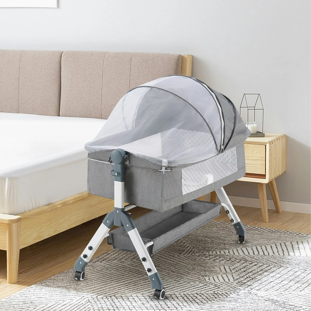 Playpals Baby Cot Crib Bed Portable Bassinet Bedside Sleeper Adjustable Height