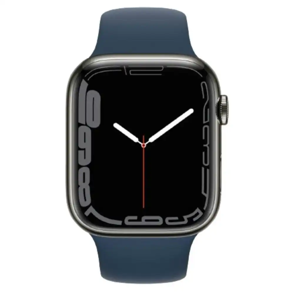 Refurbished Apple Watch 7 Cellular 45mm Stainless Steel Case Sport Band - Graphite