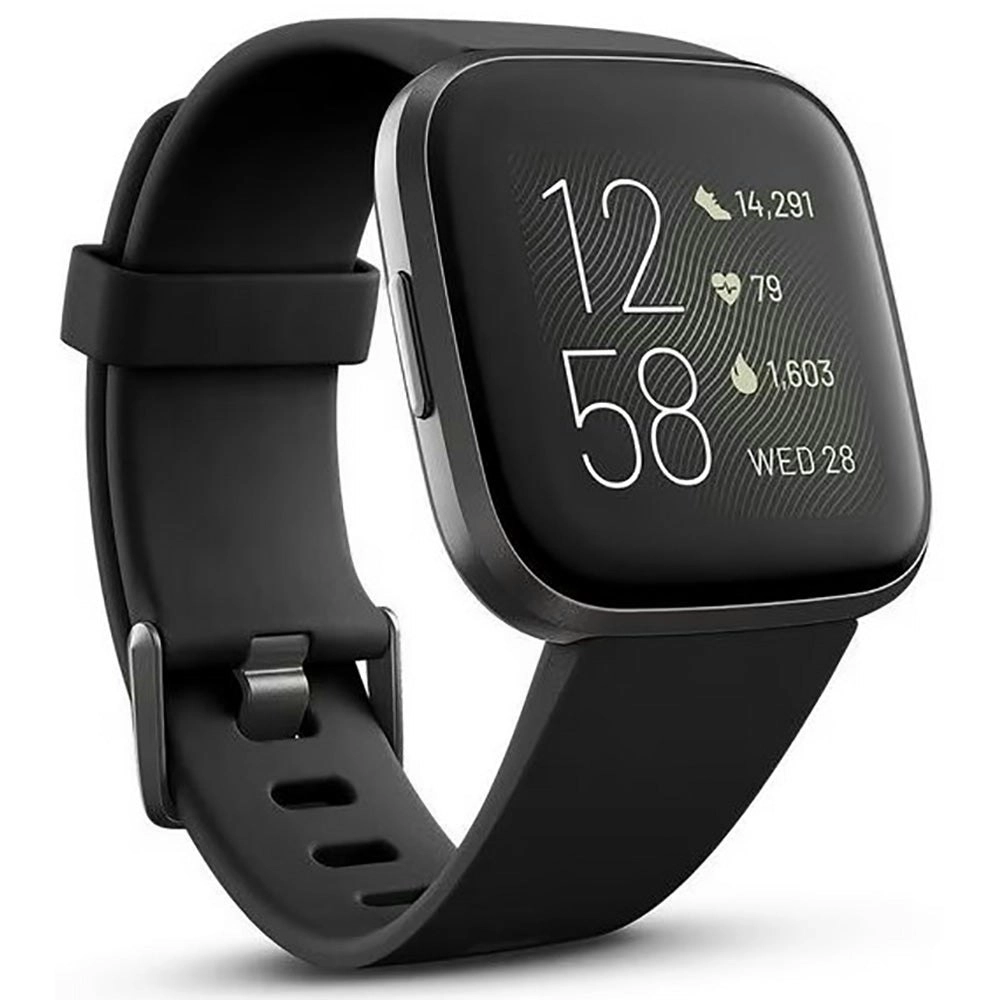 Refurbished Fitbit Versa 2 Smart Fitness Watch - Black/Carbon