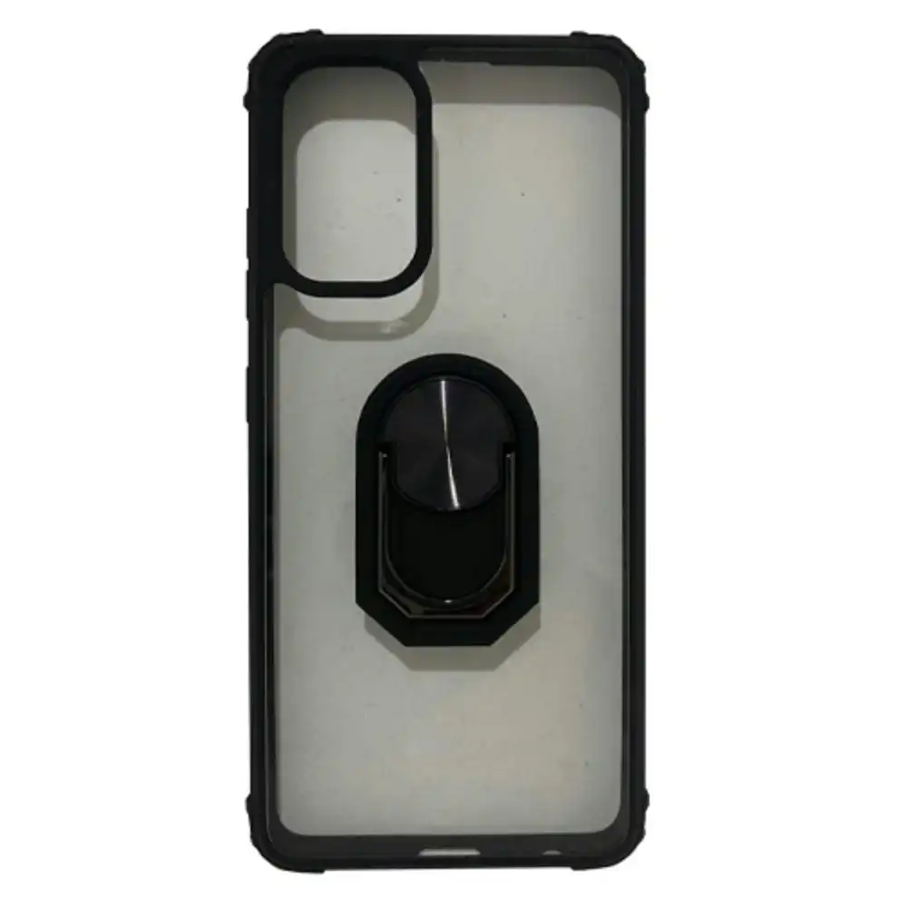 Hard Case With Magnet Standing Ring For Galaxy A32 4G - Black/Clear