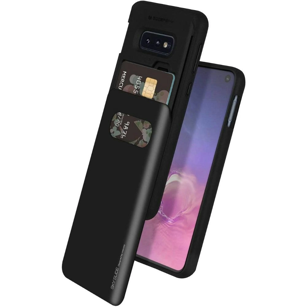 Sky Slide Bumper Case with Card Slot for Galaxy S10e 5.8" - Black