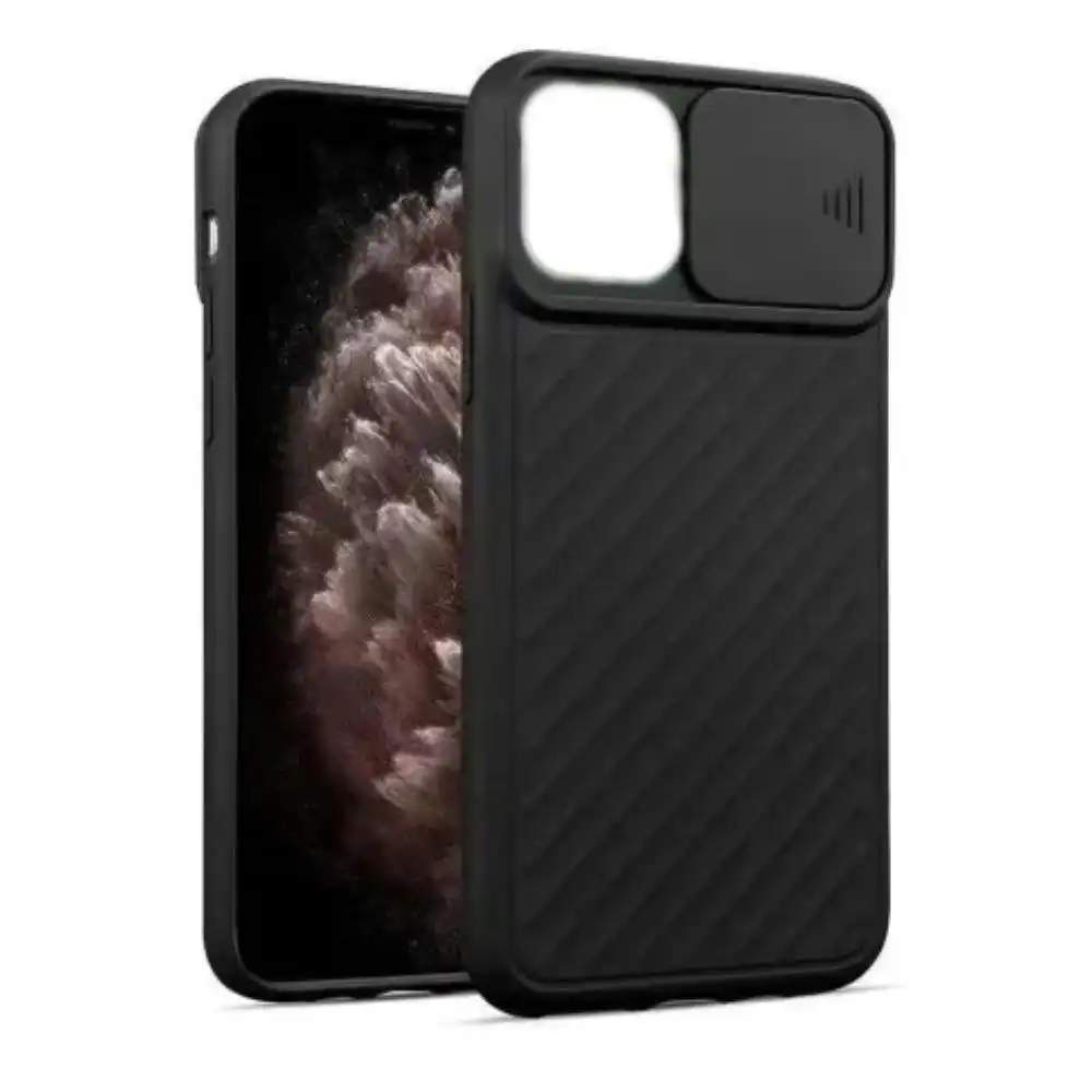 Slide Lens Camera Protection Case for iPhone 12 Mini 5.4" - Black