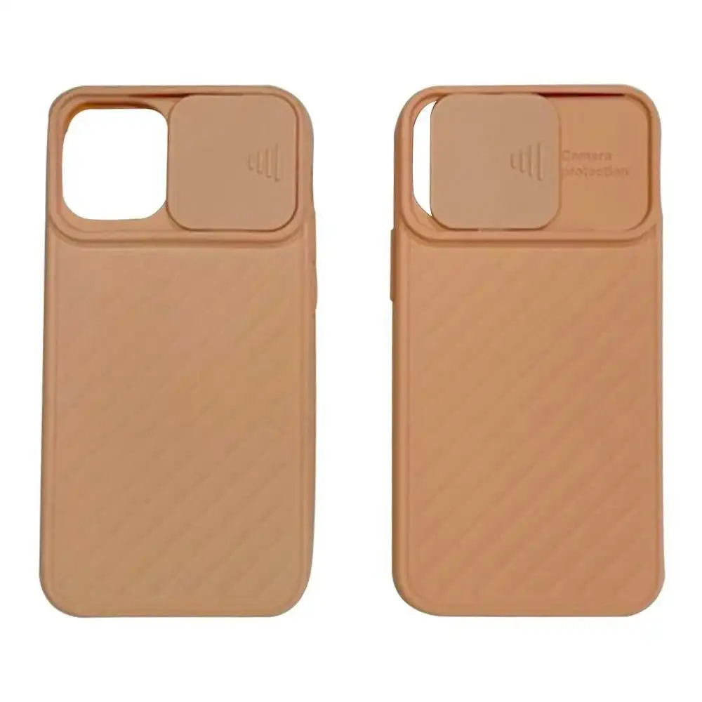 Slide Lens Camera Protection Case for iPhone 12 Mini 5.4" - Coral