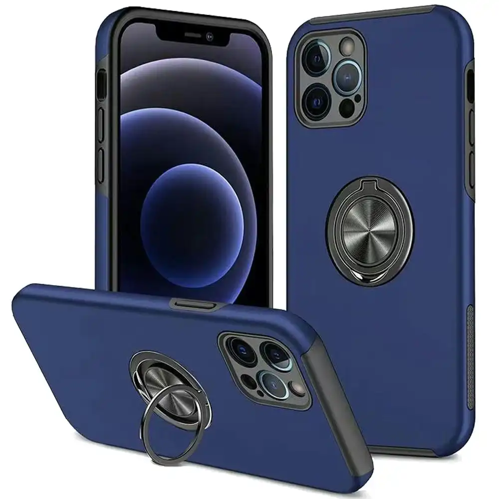 King Link Armor Ring Hard Case for iPhone 13 Pro 6.1" - Navy