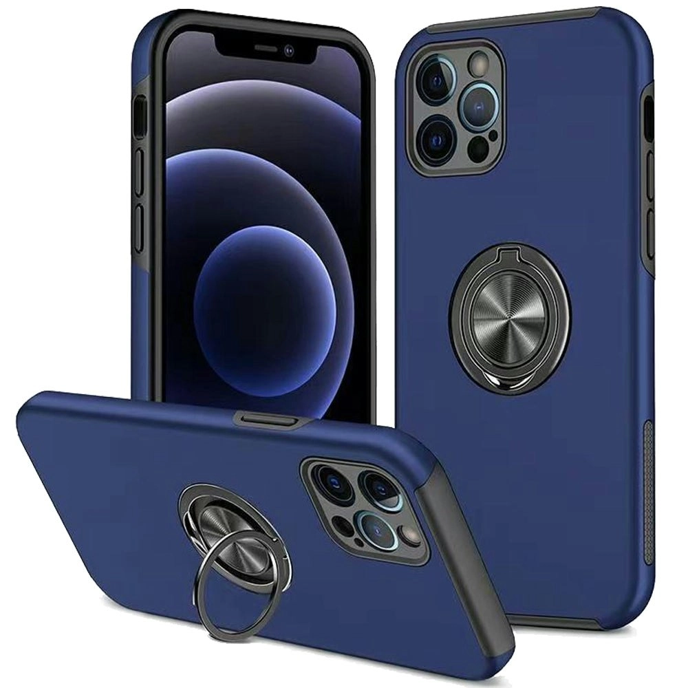 King Link Armor Ring Hard Case for iPhone 13 6.1" - Navy