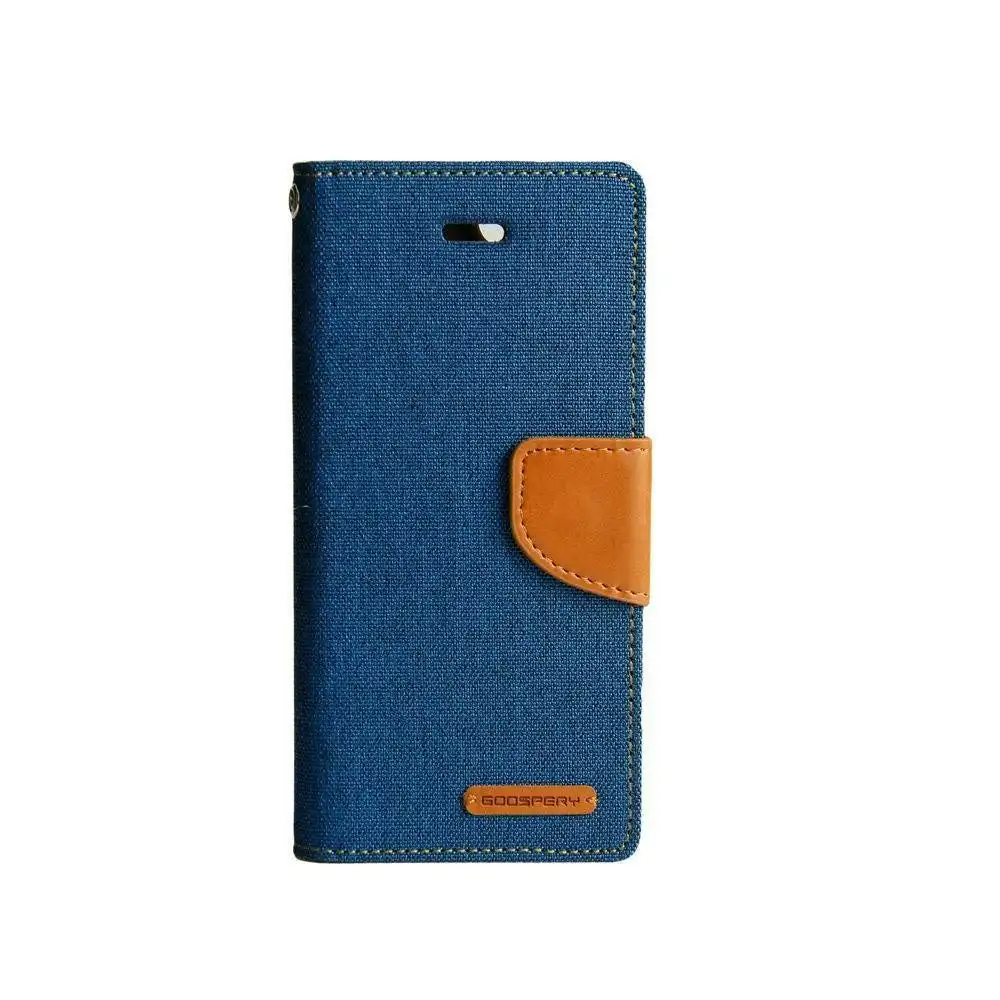 Goospery Canvas Book Case for iPhone 13 Pro 6.1" - Blue