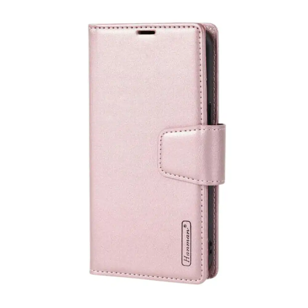 HANMAN 2-in-1 Detachable Wallet Case for iPhone 15 Pro (6.1") - Rose Gold