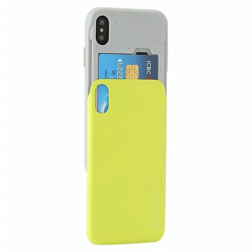 Sky Slide Bumper Case With Card Slot For iPhone X - Green