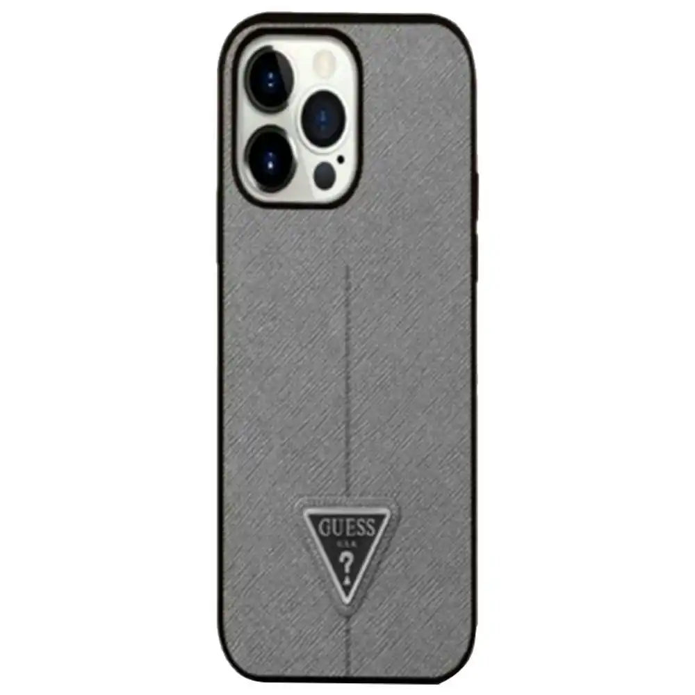 Guess Safiano Line Case For iPhone 14 Plus 6.7" - Silver