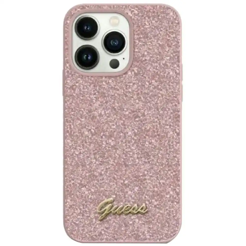 Guess Glitter Flakes Case For iPhone 14 Pro 6.1" - Pink