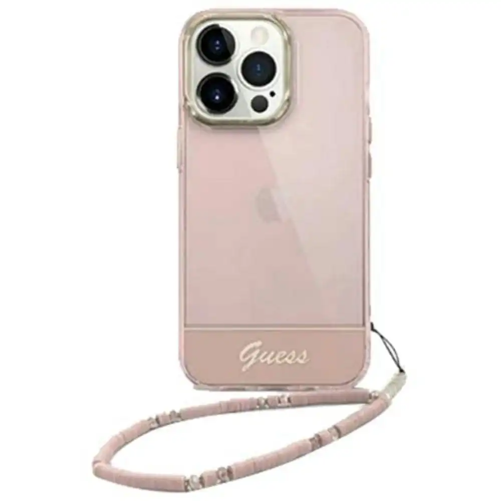 Guess Double Layer Case With Strap For iPhone 14 6.1" - Pink