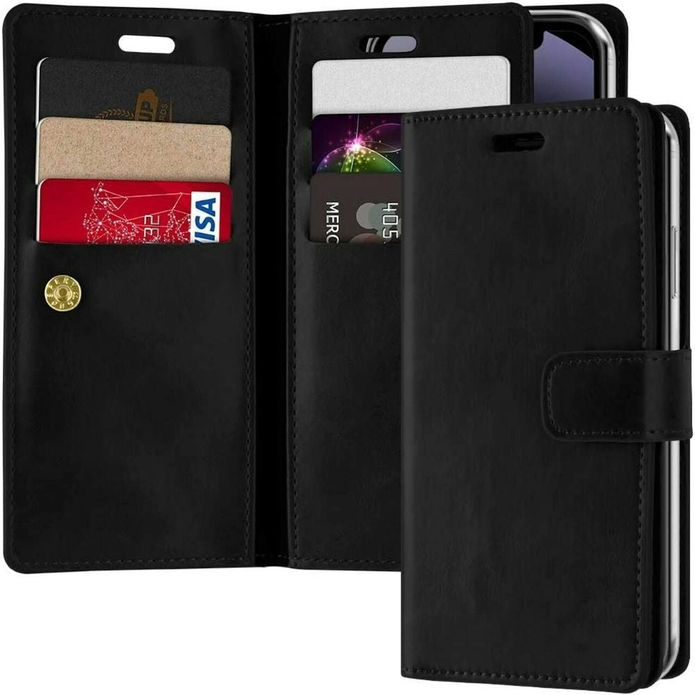 Mansoor Diary Case with Card Slot for iPhone 12 Mini 5.4" - Black