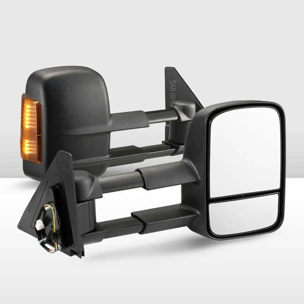 San Hima Pair Extendable Towing Mirrors Fit Mitsubishi Pajero 2001-2015