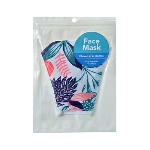 Face Mask - Palm Pink & Turquoise