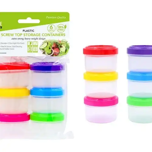 Mini Screw Top Storage Containers - Plastic