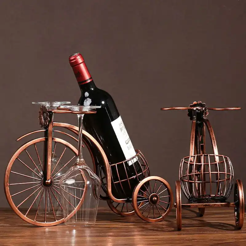 Wine Rack Holder - Metal Retro Bicycle Shape