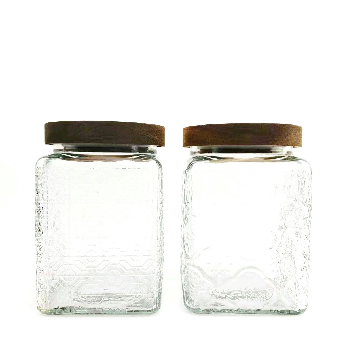 Glass Storage Jar with Wood Lid