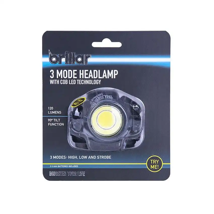 Cob Led 3 Mode Headlamp Batteries Included