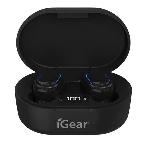 Bluetooth Wireless Earphone with Charging Case - Black