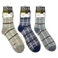 Microfibre Socks Chequered Print Men