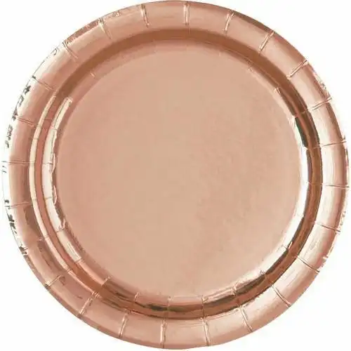 Rose Gold - Foil Paper Plates DOUBLE UP