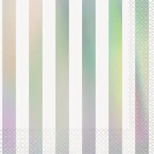 Iridescent Foil Stripes - Luncheon Napkins