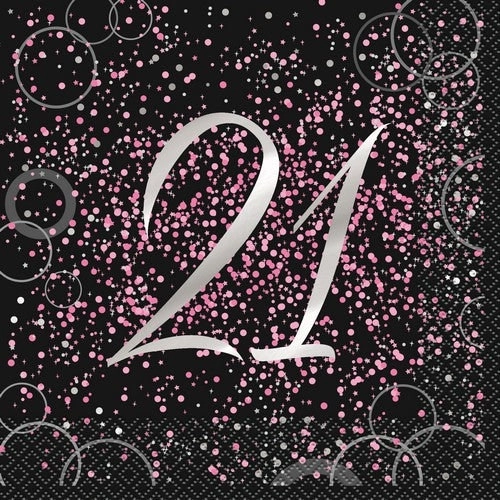 Glitz Pink 21st - Napkins