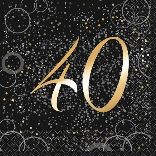 Glitz Gold 40th Foil Stamped Luncheon Napkins