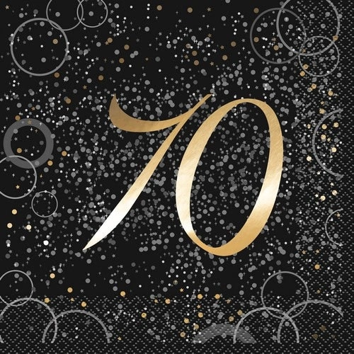 Glitz Gold 70th Foil Stamped Luncheon Napkins