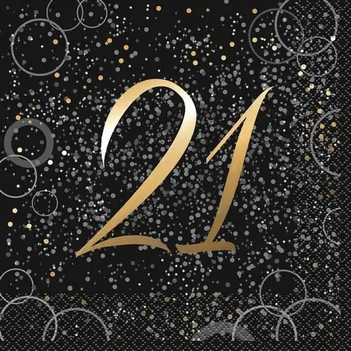 Glitz Gold 21st Foil Stamped Luncheon Napkins