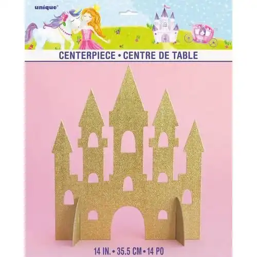 Magical Princess Gold Glitter Castle Centrepiece