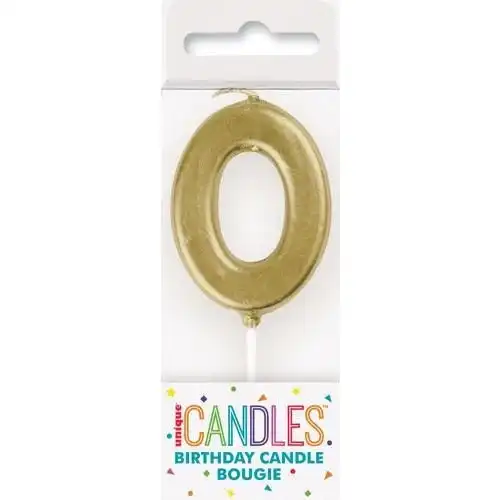 Birthday Candle Mini Pick Number 0 - Gold