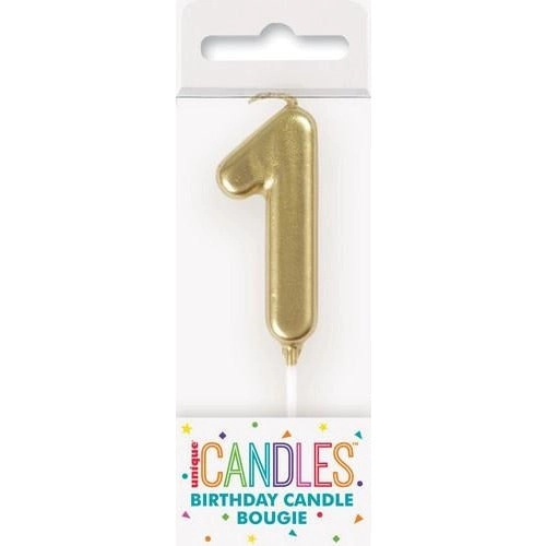 Birthday Candle Mini Pick Number 1 - Gold