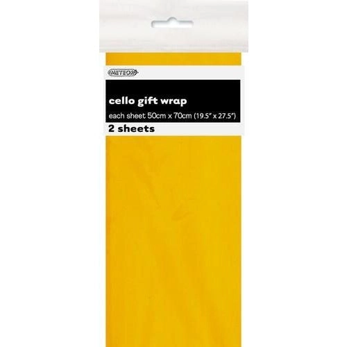 Premium Cello Wrap Sheets - Yellow