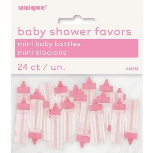 Baby Shower Party Favors - Mini Bottles Pink