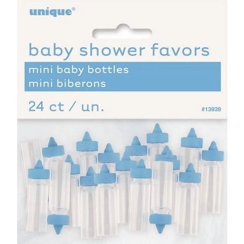 Baby Shower Party Favors - Mini Bottles Blue