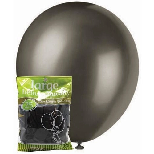 Black Metallic - Latex Balloons